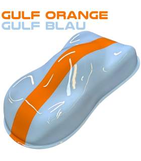 GULF ORANJE en GULF BLAUW verf