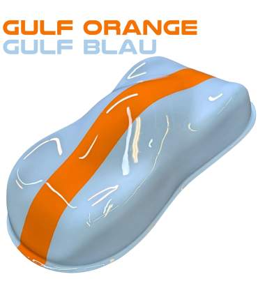 GULF ORANJE en GULF BLAUW verf