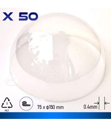 Glanzende PET-plastic halve bol voor aangepaste verfstalen