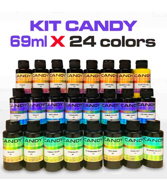 Set van 24 Geconcentreerde kleurstoffen Candy in 69ml