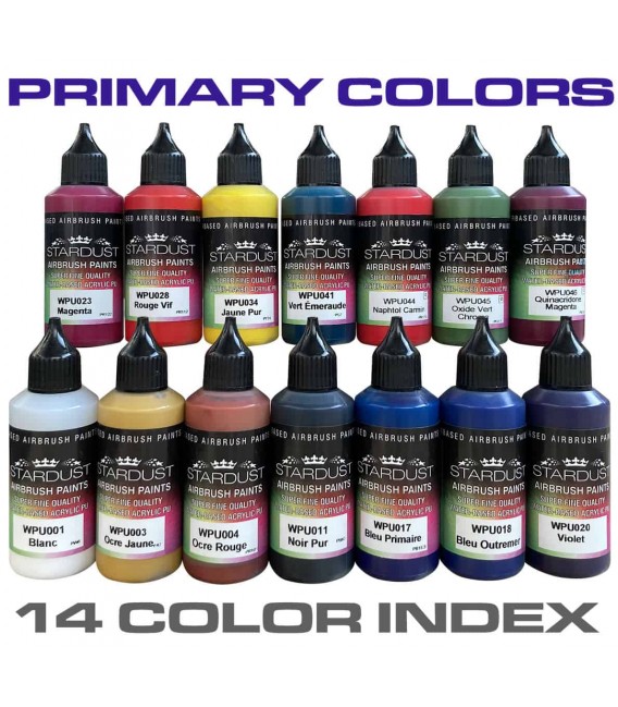 14 Primaire kleuren Kleurindex voor Airbrush