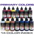 14 Primaire kleuren Kleurindex voor Airbrush
