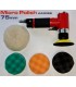 Mini pneumatische polijstmachine 75 mm met plaat en schuimrubbers