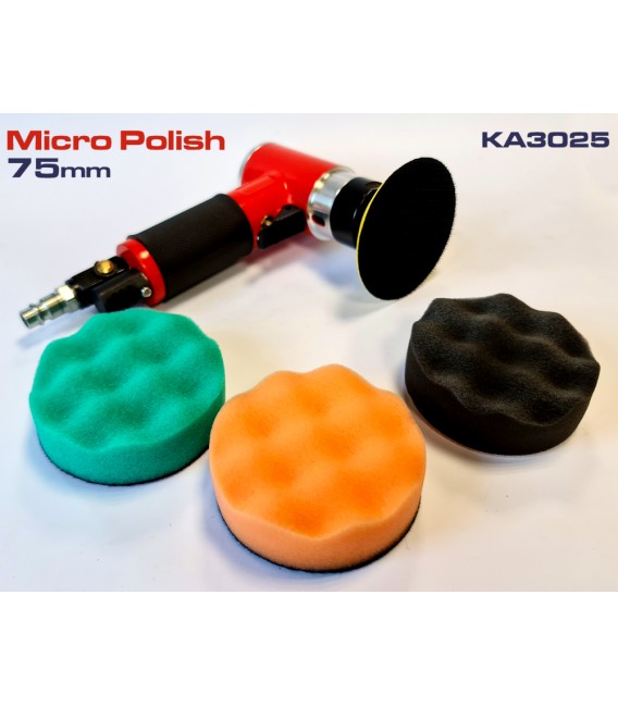 Mini pneumatische polijstmachine 75 mm met plaat en schuimrubbers