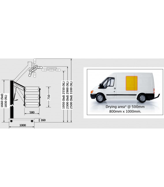 Mobiele opbouw infraroodlamp 3000W – met mobiele arm en bediening