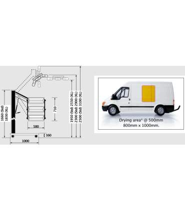 Mobiele opbouw infraroodlamp 3000W – met mobiele arm en bediening