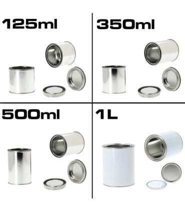Metalen verfpotten van 125ml tot 5L