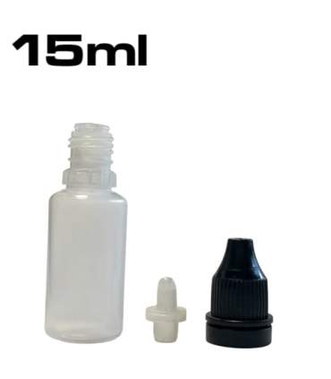 Mini plastic flesje 10ml, 15ml of 60ml