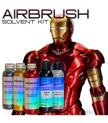 Verfset om IRON MAN in rood en goud te schilderen – Spuitbus of airbrush