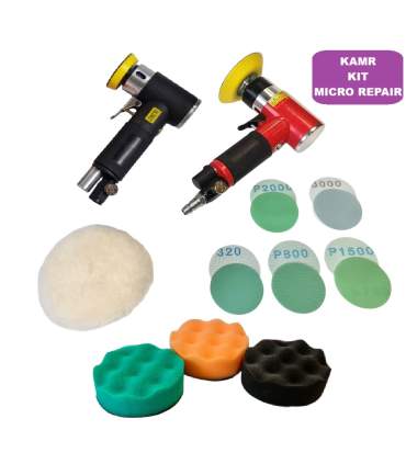 Mini pneumatische polijstmachine 75 mm met plaat en schuimrubbers